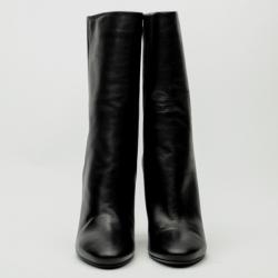 مملوكة مسبقًا Jimmy Choo Black Leather Mid Calf Boots Size 39