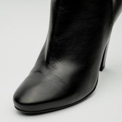 مملوكة مسبقًا Jimmy Choo Black Leather Mid Calf Boots Size 39