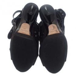 Pre Owned حذاء طويل الرقبة جيمي تشو ترصيعات أسود مقاس 39