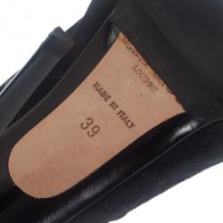 Pre Owned حذاء طويل الرقبة جيمي تشو ترصيعات أسود مقاس 39