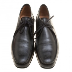 Pre Owned J.M.Weston Black Leather Lace Up Derby Size 42.5