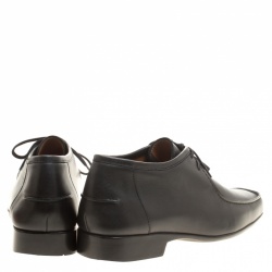 Pre Owned J.M.Weston Black Leather Lace Up Derby Size 42.5