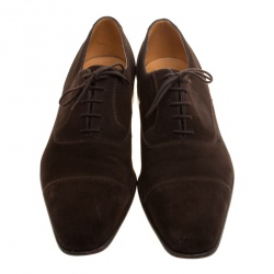 J.M.Weston Dark Brown Suede Lace Up Oxfords Size 43