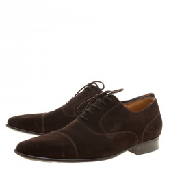 J.M.Weston Dark Brown Suede Lace Up Oxfords Size 43