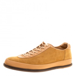 J.M.Weston Beige Suede and Leather Low Top Sneakers Size 42.5
