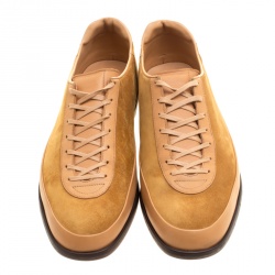 J.M.Weston Beige Suede and Leather Low Top Sneakers Size 42.5