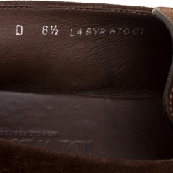 Pre Owned J.M.Weston Brown Suede Penny Loafers Size 42.5