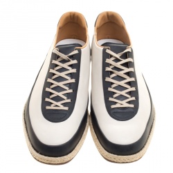 J.M.Weston Two Tone Leather Espadrille Low Top Sneakers Size 42.5