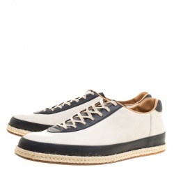 J.M.Weston Two Tone Leather Espadrille Low Top Sneakers Size 42.5
