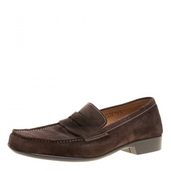 J.M.Weston Brown Suede Penny Loafers Size 43