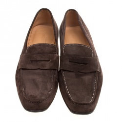 J.M.Weston Brown Suede Penny Loafers Size 43