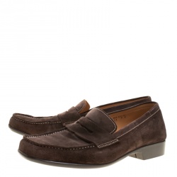 J.M.Weston Brown Suede Penny Loafers Size 43