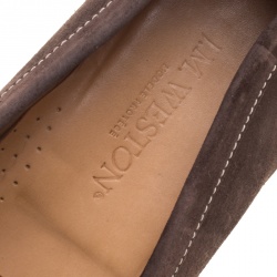 J.M.Weston Brown Suede Penny Loafers Size 43