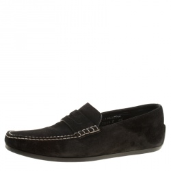J.M.Weston Black Suede Penny Loafers Size 42.5