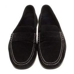 J.M.Weston Black Suede Penny Loafers Size 42.5