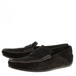 J.M.Weston Black Suede Penny Loafers Size 42.5