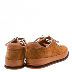 J.M.Weston Beige Suede and Leather Low Top Sneakers Size 42
