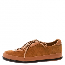 J.M.Weston Beige Suede and Leather Low Top Sneakers Size 42