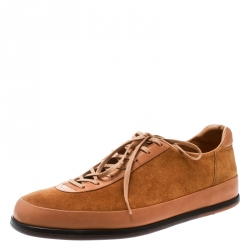 J.M.Weston Beige Suede and Leather Low Top Sneakers Size 42