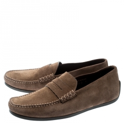 J.M.Weston Light Brown Suede Penny Loafers Size 42.5