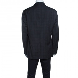 John Varvatos Super 130s Grey Checked Wool Tailored Blazer 3XL