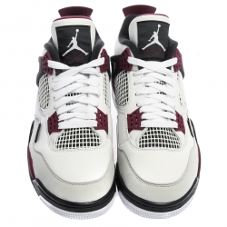 Air Jordan 4 Retro Tri Color Leather Paris Saint Germain Sneakers Size 42