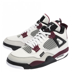 Air Jordan 4 Retro Tri Color Leather Paris Saint Germain Sneakers Size 42