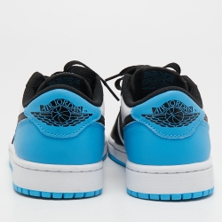 Pre Owned Jordan Blue Leather Jordan-1-Retro-Low Top Sneakers Size 40