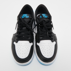 Pre Owned Jordan Blue Leather Jordan-1-Retro-Low Top Sneakers Size 40