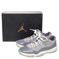 Jordan Cool Grey Patent Leather And Nubuck Leather Air Jordan 11 Retro Sneaker Size 46