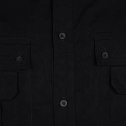 Pre Owned Just Cavalli Black Cotton Contrast Collar Long Sleeve Button Front Shirt M