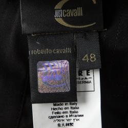 Pre Owned Just Cavalli Black Cotton Contrast Collar Long Sleeve Button Front Shirt M