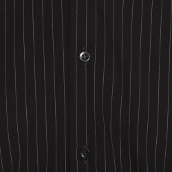 Pre Owned Just Cavalli Monochrome Striped Cotton Long Sleeve Button Front Shirt L