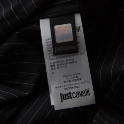 Pre Owned Just Cavalli Monochrome Striped Cotton Long Sleeve Button Front Shirt L