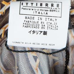 Pre Owned Just Cavalli Brown Printed Silk Long Sleeve Buttondown Shirt M
