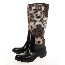 Pre Owned Just Cavalli Leopard Rain Boots Size 36