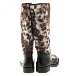 Pre Owned Just Cavalli Leopard Rain Boots Size 36