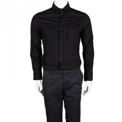 Pre Owned Just Cavalli Black Inverted Pocket Detail Button Front Shirt XL