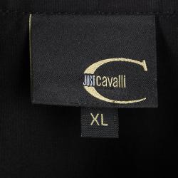 Pre Owned Just Cavalli Black Inverted Pocket Detail Button Front Shirt XL