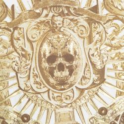 Pre Owned Just Cavalli White Metallic Skull Print Short Sleeve T-Shirt L