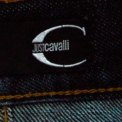 Pre Owned Just Cavalli Indigo Dark Wash Faded Effect Distressed Denim Jeans XXL