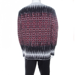 Pre Owned Just Cavalli Multicolor Knit Circle Print Crew Neck Sweatshirt XL 