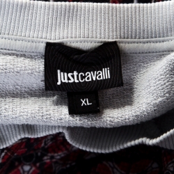 Pre Owned Just Cavalli Multicolor Knit Circle Print Crew Neck Sweatshirt XL 