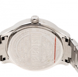 Pre Owned Just Cavalli Silver Stainless Steel 7253127530 Men's Wristwatch 42 mm