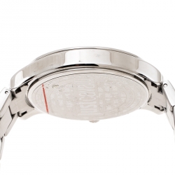 Pre Owned Just Cavalli Silver Stainless Steel 7253127530 Men's Wristwatch 42 mm