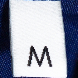 Pre Owned Kenzo Navy Blue Tiger Crest Embroidered Linen Blend Button Down Shirt M