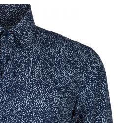 Pre Owned Kenzo Men's Blue and White Print Shirt M