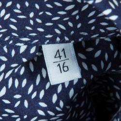 Pre Owned Kenzo Men's Blue and White Print Shirt M