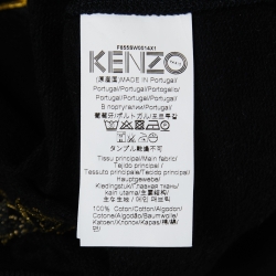 مملوكة مسبقًا Kenzo Black/Gold Tiger Embroidered Cotton Sweatshirt M