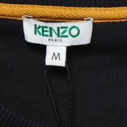مملوكة مسبقًا Kenzo Black/Gold Tiger Embroidered Cotton Sweatshirt M